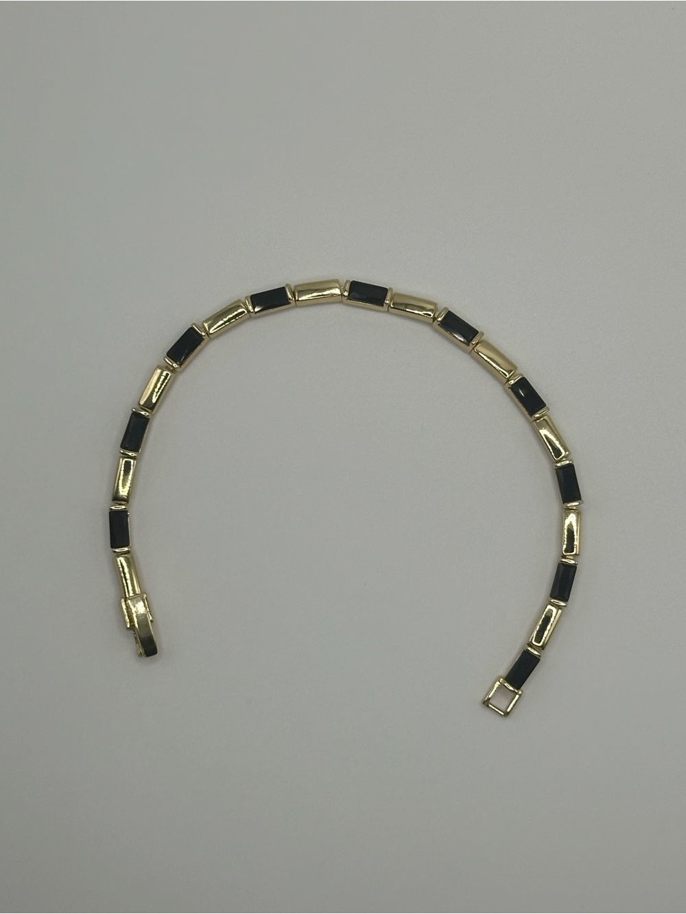Gold and Black Link Bracelet- Gold Filled